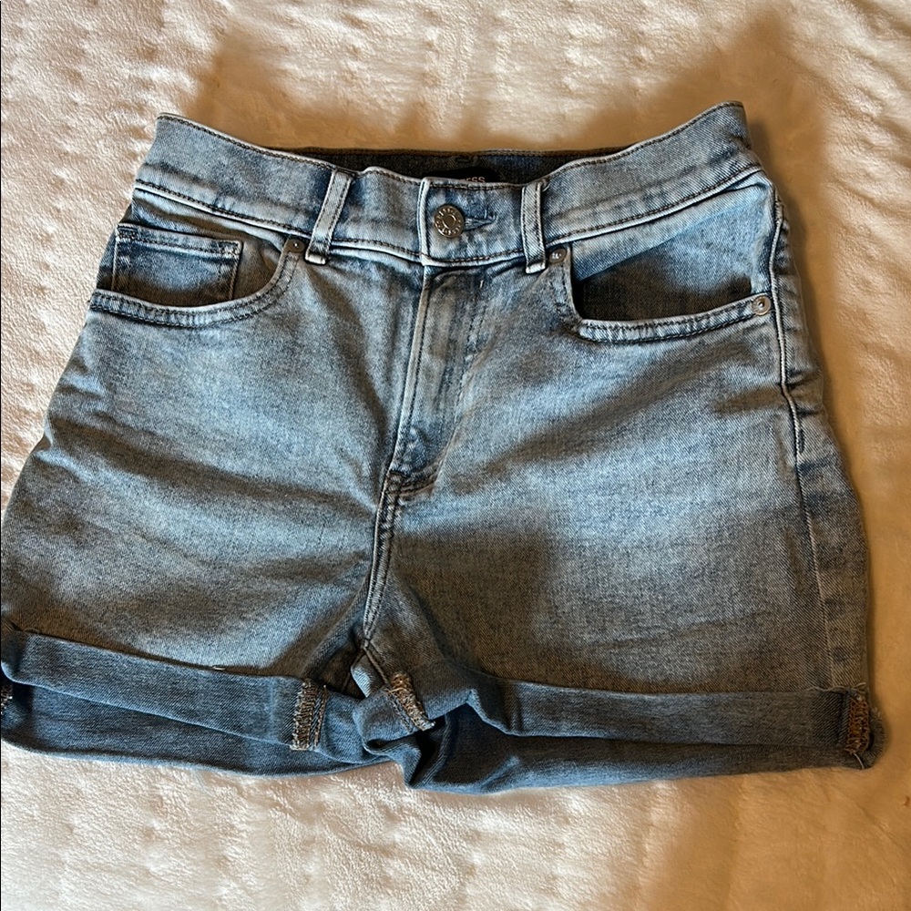 Express Blue Jean Shorts High-Waisted Cuffed